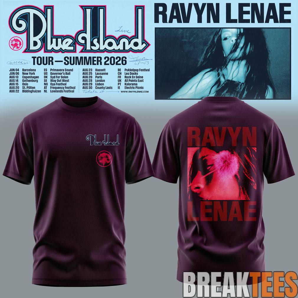 Ravyn Lenae Blue Island Tour 2026 Shirt Unisex T-shirt, Sweatshirt, Hoodie, Long Sleeve Tee - T-Shirt, Sweatshirt, Hoodie