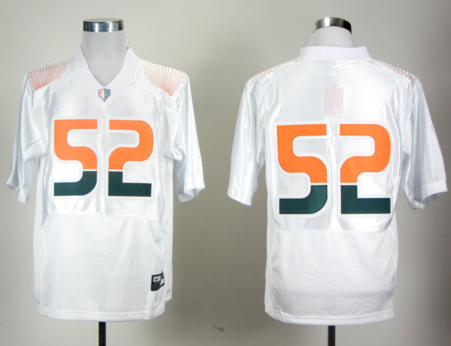 Ray Lewis 52 White Battle Edition College Football Jersey football jersey product view 1