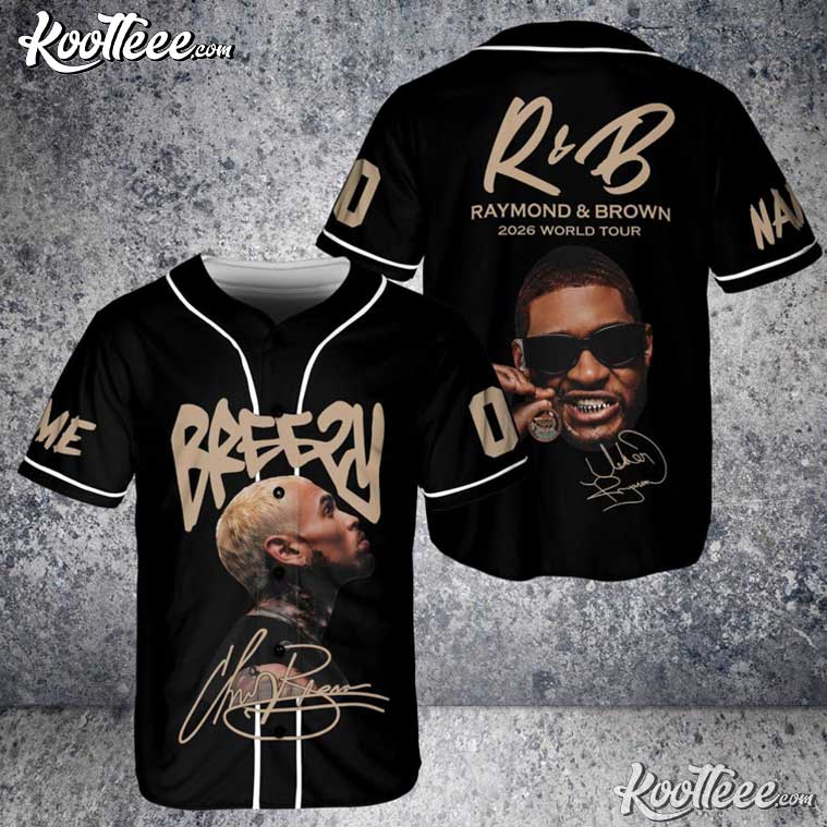 Raymond And Brown Chris Brown 2026 Concert Tour Baseball Jersey baseball jersey product view 1
