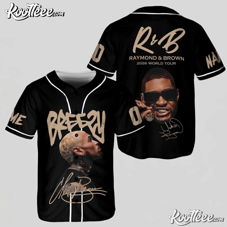 Raymond And Brown Chris Brown 2026 Concert Tour Baseball Jersey baseball jersey product view 2