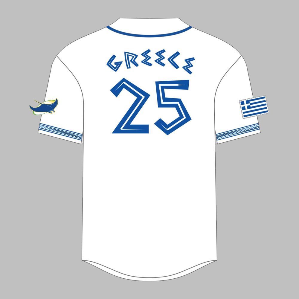 Rays Greek Heritage Jersey 2025 Giveaway - Grishko.com baseball jersey product view 1