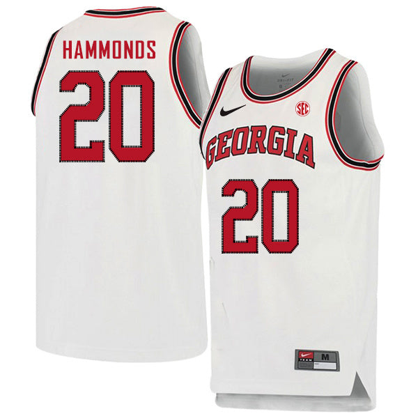 Rayshaun Hammonds 20 Crew Neck White College Football Jersey football jersey product view 1