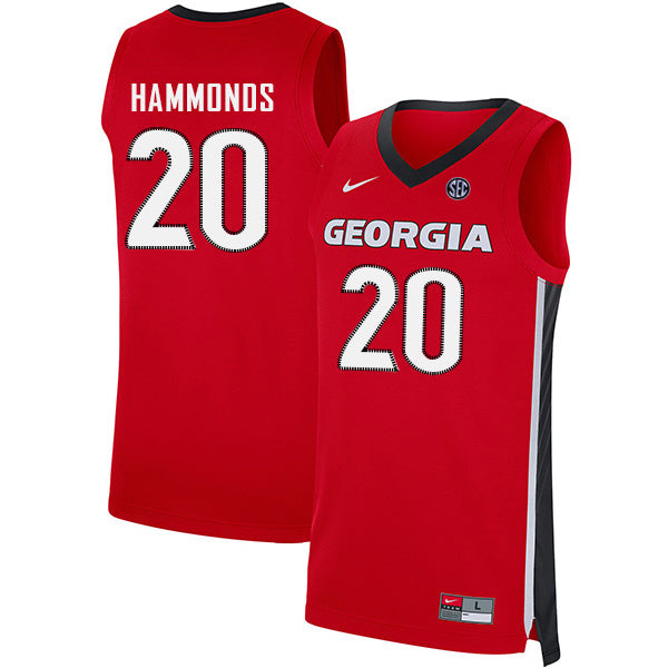 Rayshaun Hammonds 20 V Collar Red College Football Jersey football jersey product view 1