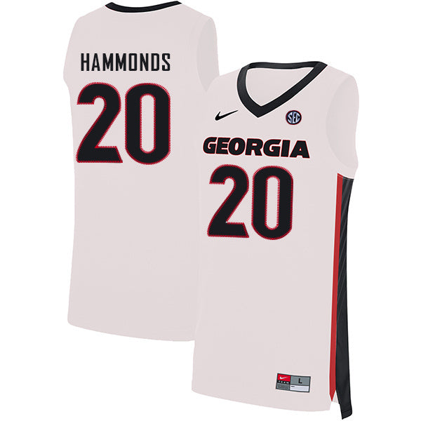Rayshaun Hammonds 20 V Collar White College Football Jersey football jersey product view 1