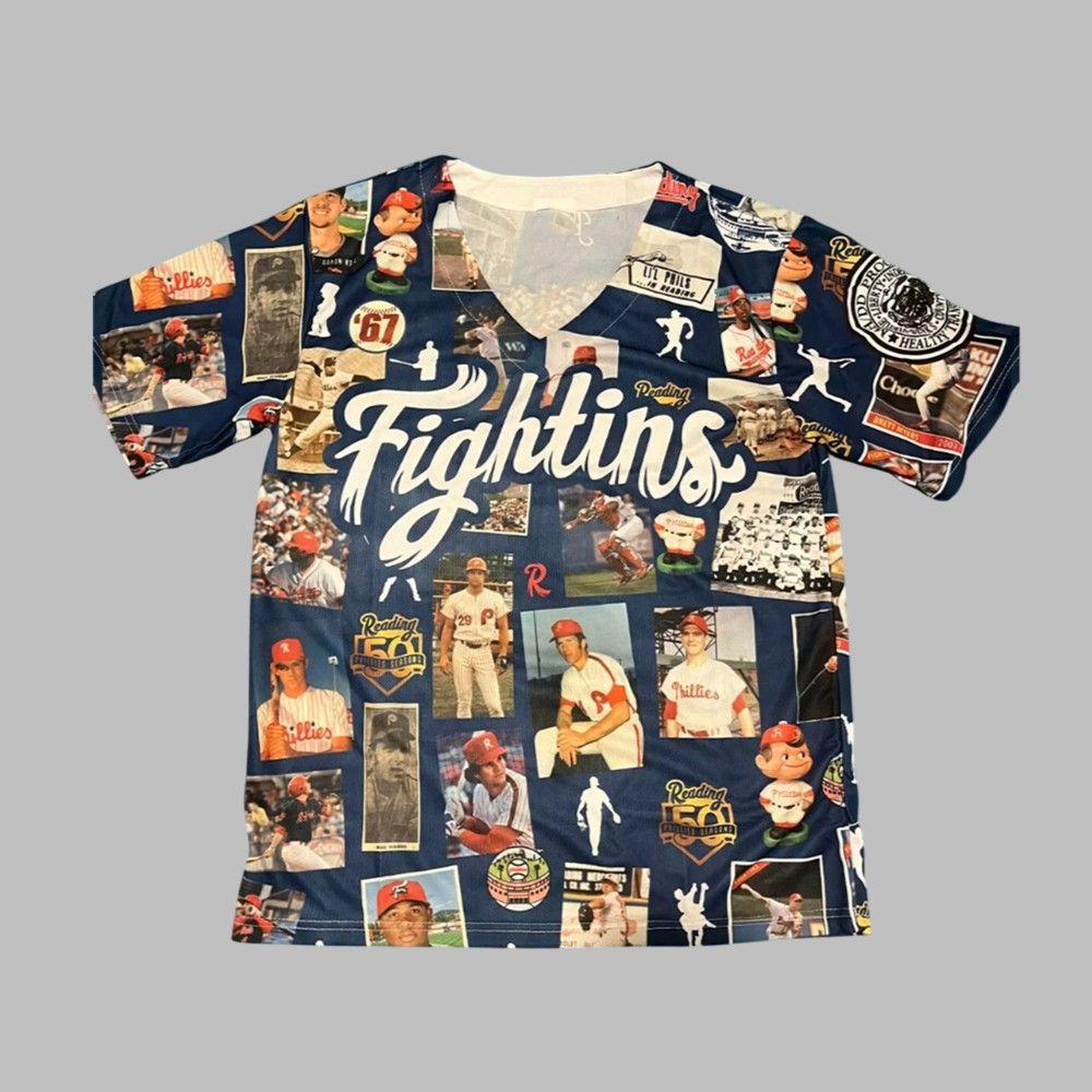 Reading Phillies 50 Seasons Photo Jersey Shirt Giveaway 2025 baseball jersey product view 1