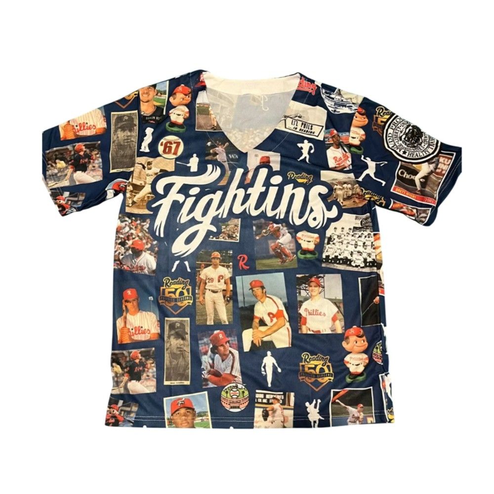 Reading Phillies 50 Seasons Photo Jersey Shirt Giveaway 2025 baseball jersey product view 2