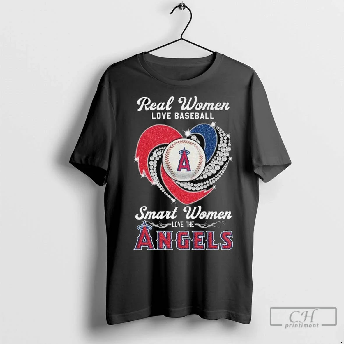 Real Women Love Baseball Smart Women Love The Los Angeles Angels Diamond Heart 2025 Long Unisex T-shirt, Sweatshirt, Hoodie, Long Sleeve Tee - T-Shirt, Sweatshirt, Hoodie