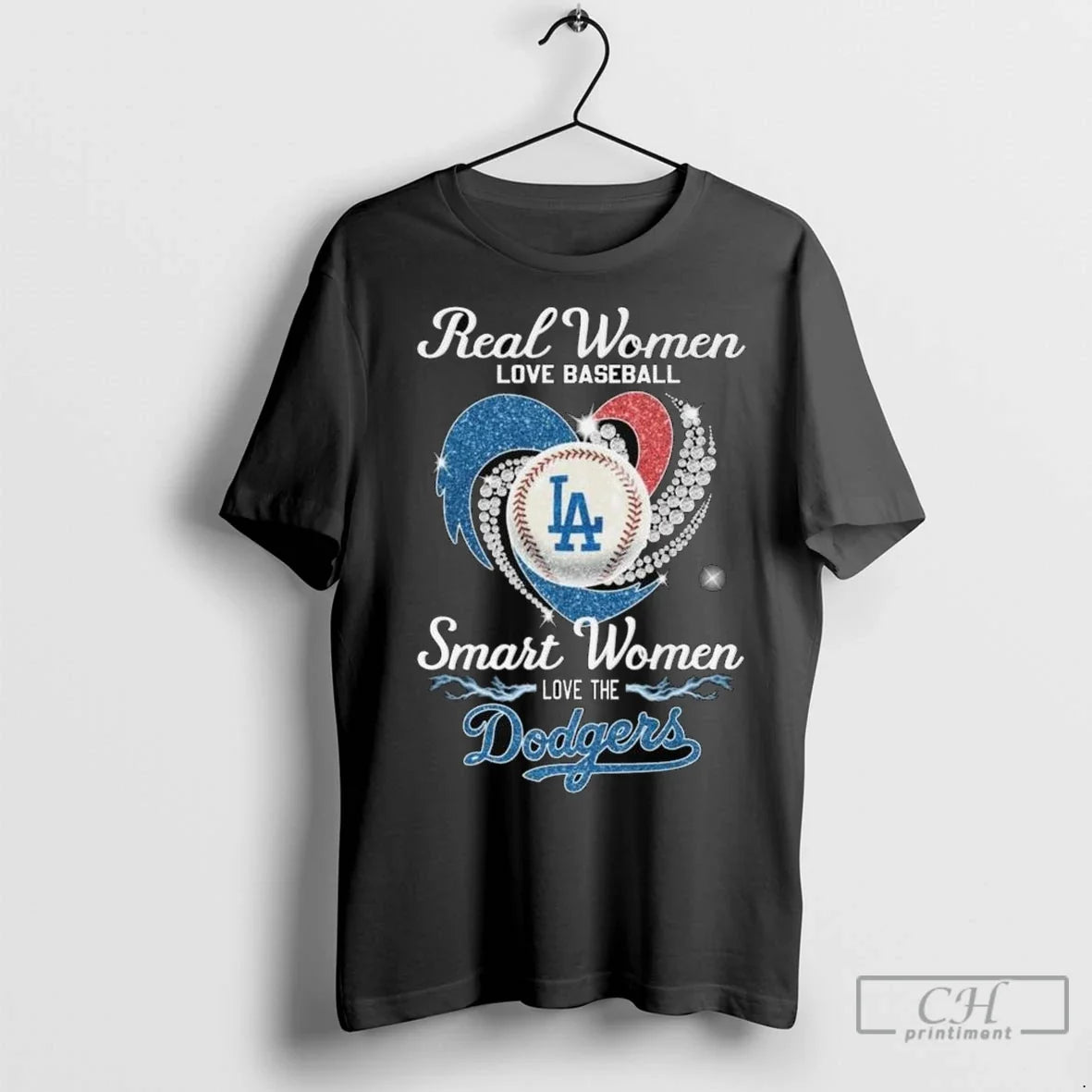 Real Women Love Baseball Smart Women Love The Los Angeles Dodgers Diamond Heart 2025 Long Unisex T-shirt, Sweatshirt, Hoodie, Long Sleeve Tee - T-Shirt, Sweatshirt, Hoodie