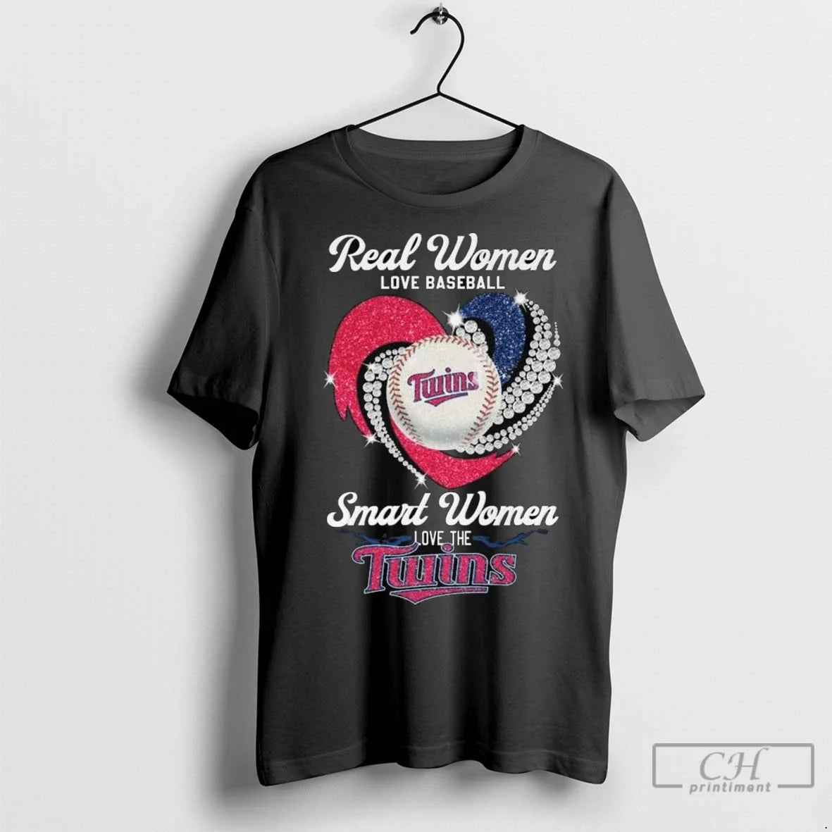 Real Women Love Baseball Smart Women Love The Minnesota Twins Diamond Heart 2025 Long Sleve - T-Shirt, Sweatshirt, Hoodie