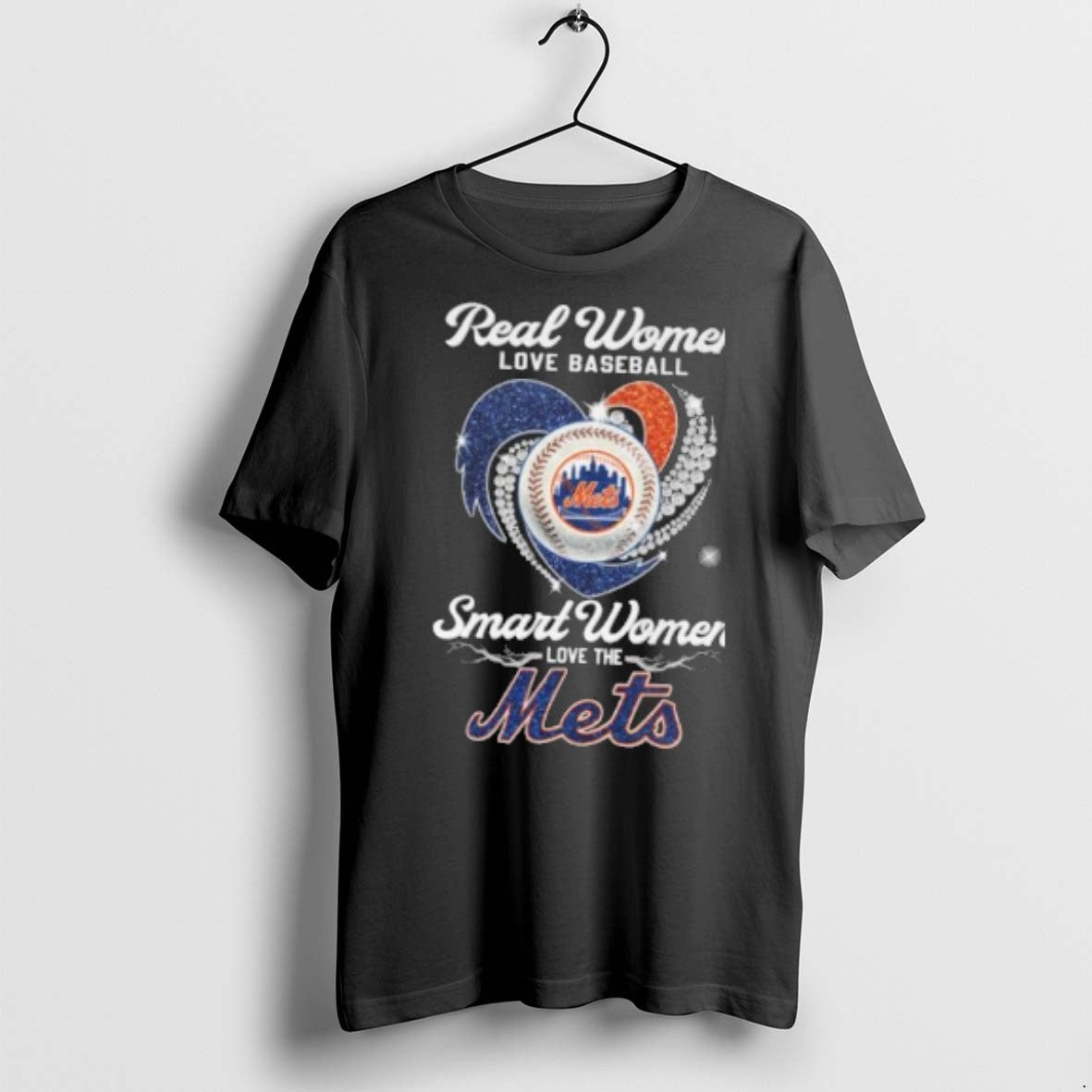 Real Women Love Baseball Smart Women Love The New York Mets Diamond Heart 2025 Unisex T-shirt, Sweatshirt, Hoodie, Long Sleeve Tee - T-Shirt, Sweatshirt, Hoodie