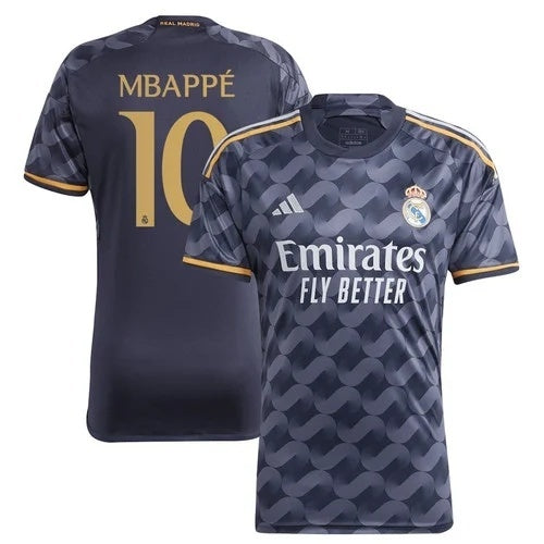 Real Madrid #10 Kylian Mbappe 2023 24 Away Men Jersey - Black Soccer Jersey sports jersey product view 1