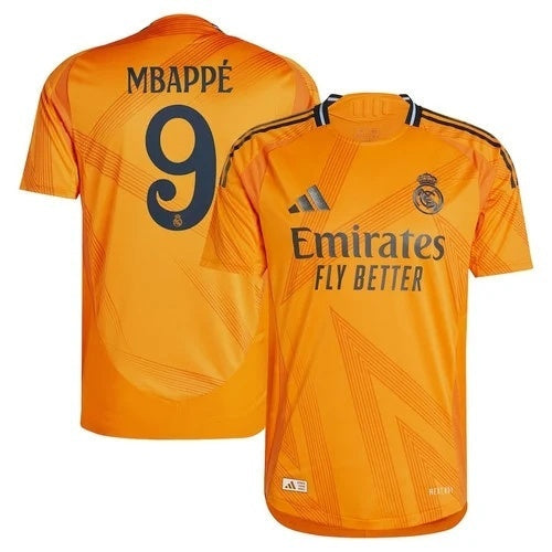 Real Madrid #9 Kylian Mbappé 202425 Away Men Jersey - Orange Soccer Jersey sports jersey product view 1