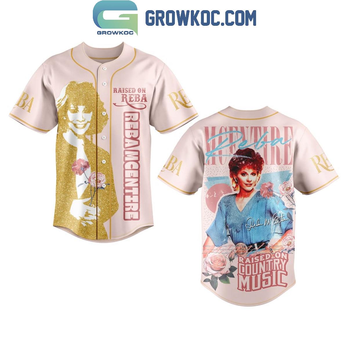 Reba McEntire Raised On Country Music Baseball Jersey baseball jersey product view 1