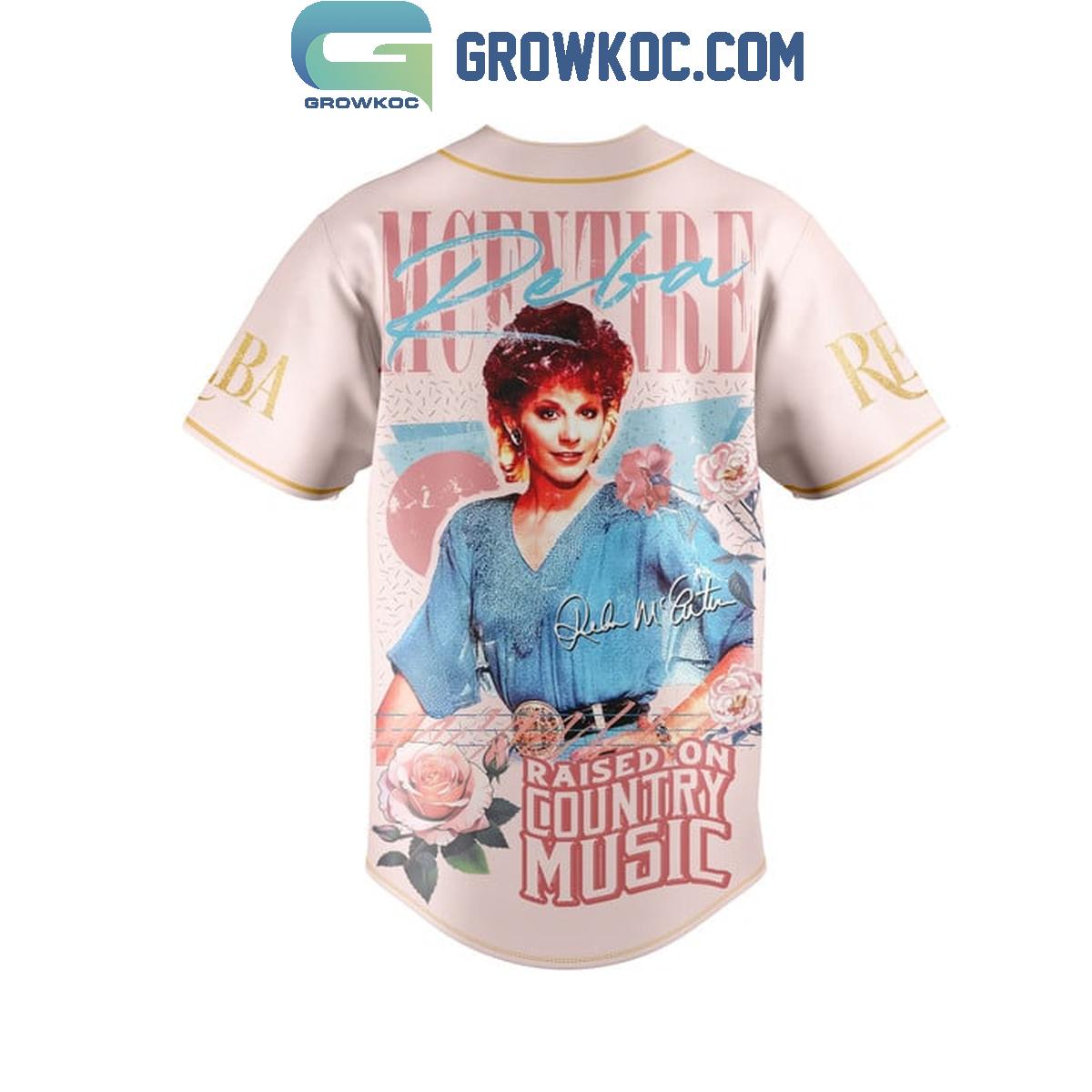 Reba McEntire Raised On Country Music Baseball Jersey baseball jersey product view 3