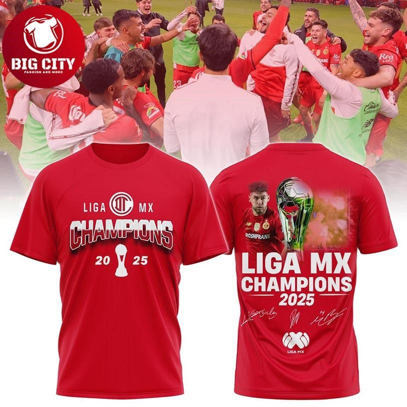 Red Deportivo Toluca Champions Liga MX 2025 Two Sided Shirt Unisex T-shirt, Sweatshirt, Hoodie, Long Sleeve Tee - T-Shirt, Sweatshirt, Hoodie