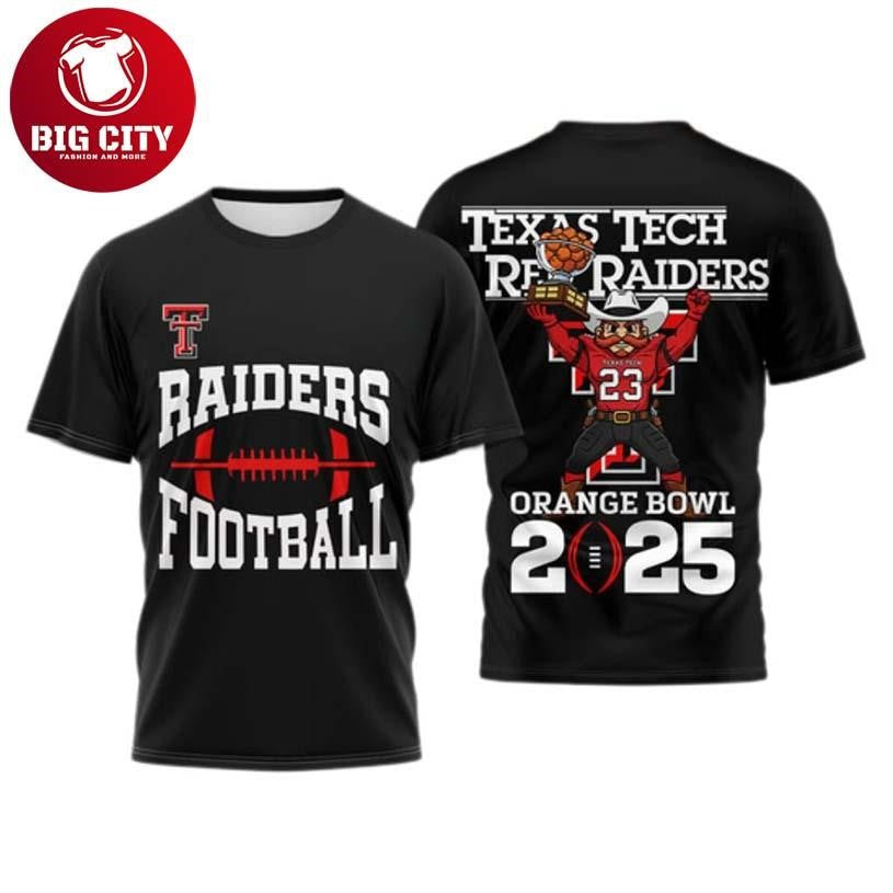 Red Raiders Football Orange Bowl 2025 Two Sided Shirt Unisex T-shirt, Sweatshirt, Hoodie, Long Sleeve Tee - T-Shirt, Sweatshirt, Hoodie