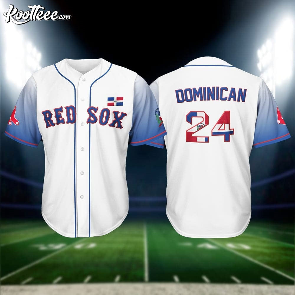 Red Sox Dominican Republic Celebration 2024 Baseball Jersey baseball jersey product view 1
