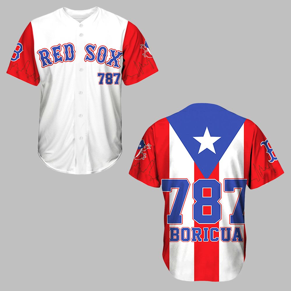 Red Sox Puerto Rico Night Jersey 2025 - Grishko.com baseball jersey product view 1