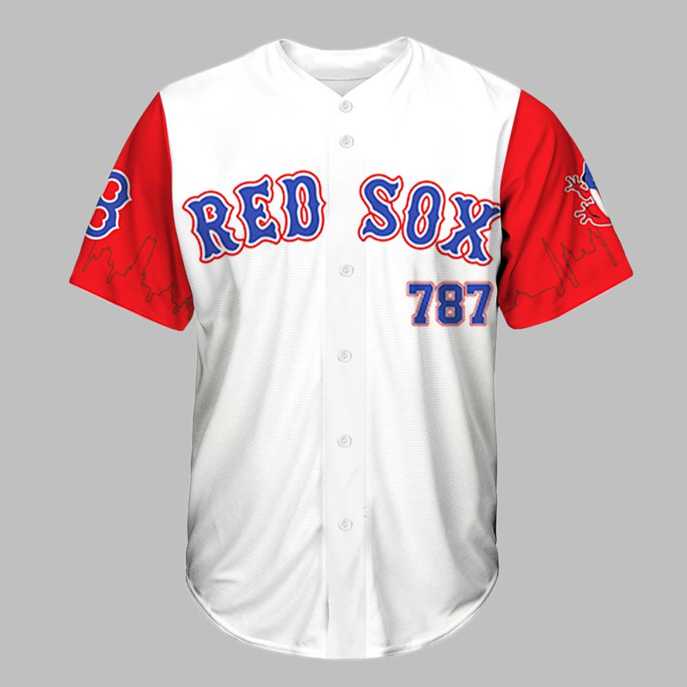 Red Sox Puerto Rico Night Jersey 2025 - Grishko.com baseball jersey product view 2