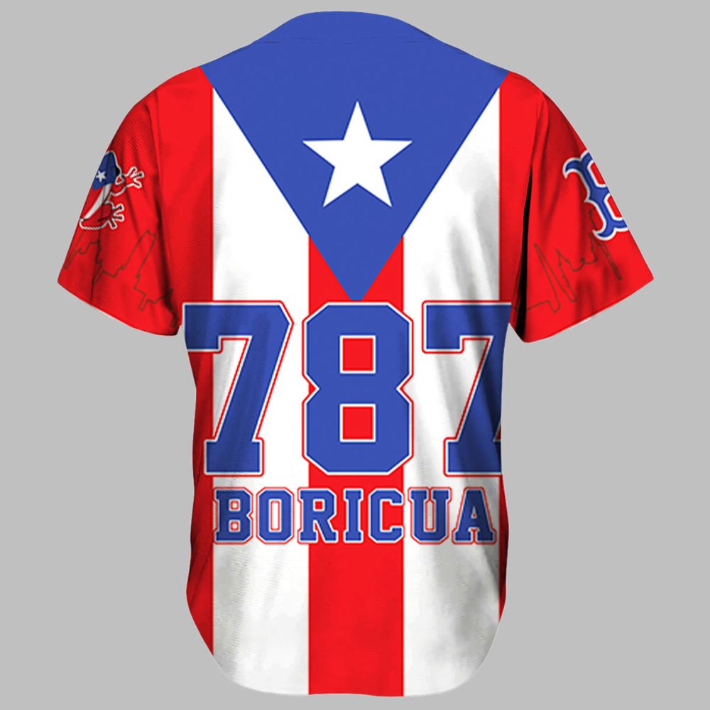 Red Sox Puerto Rico Night Jersey 2025 - Grishko.com baseball jersey product view 3