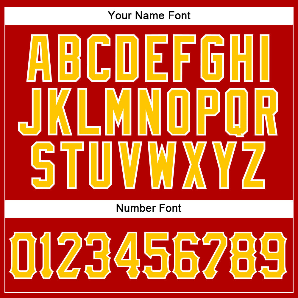 Custom Red Gold Pinstripe Gold-White Authentic Baseball Jersey baseball jersey product view 5