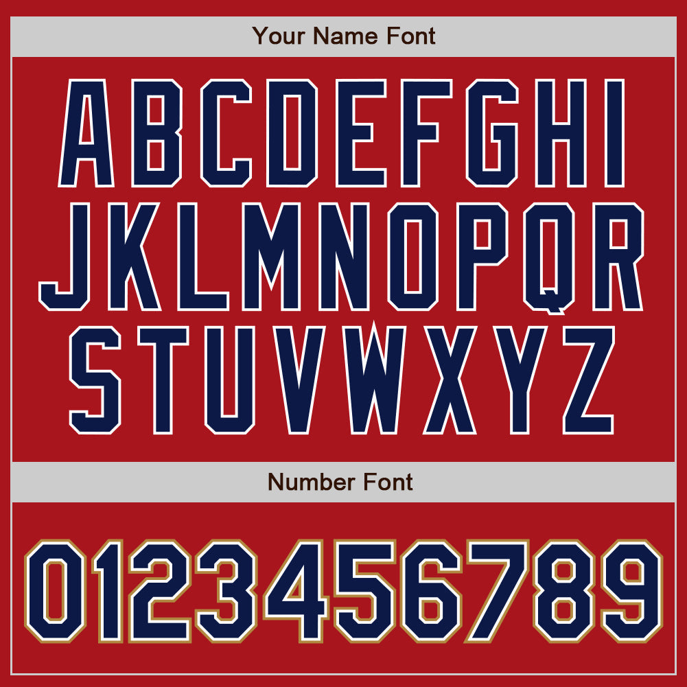 Custom Red Navy Pinstripe Navy-Old Gold Authentic Baseball Jersey baseball jersey product view 4