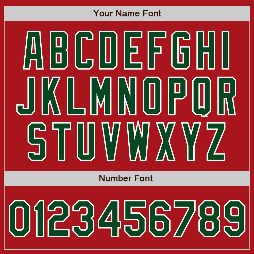 Custom Red Green-White Authentic Baseball Jersey baseball jersey product view 5