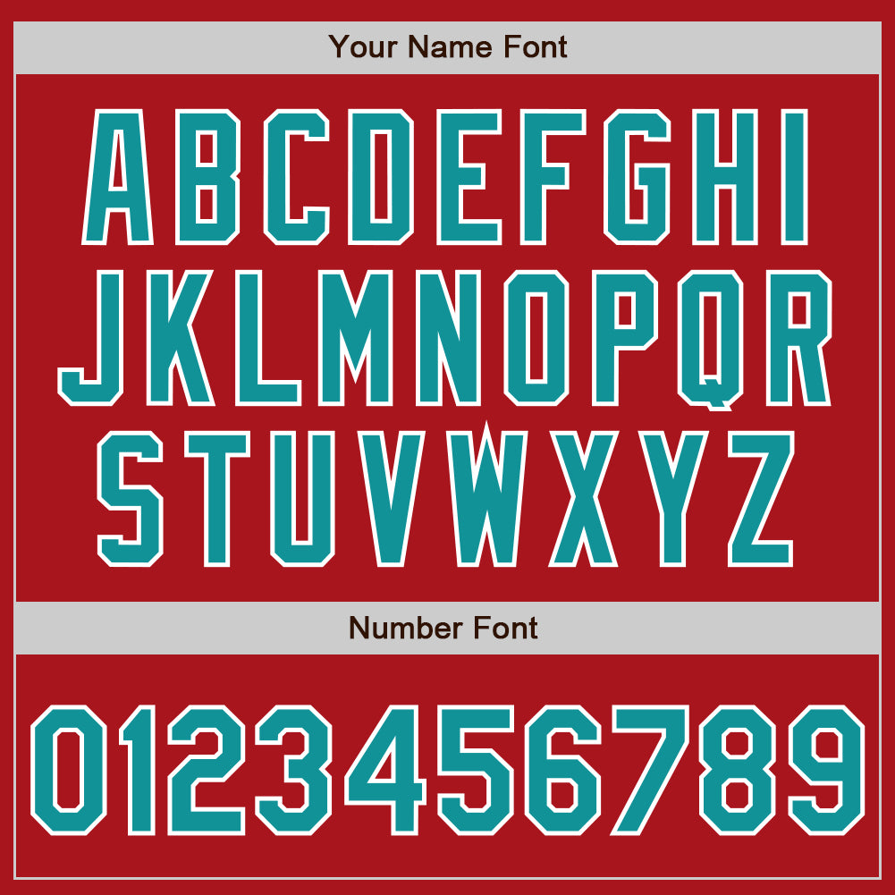 Custom Red Teal-White Authentic Baseball Jersey baseball jersey product view 5