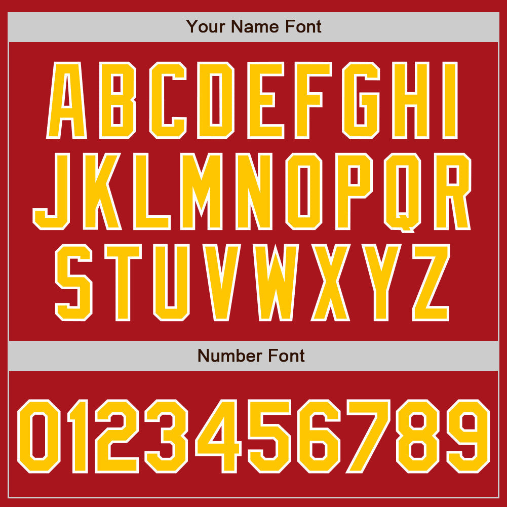 Custom Red Gold-White Authentic Baseball Jersey baseball jersey product view 5