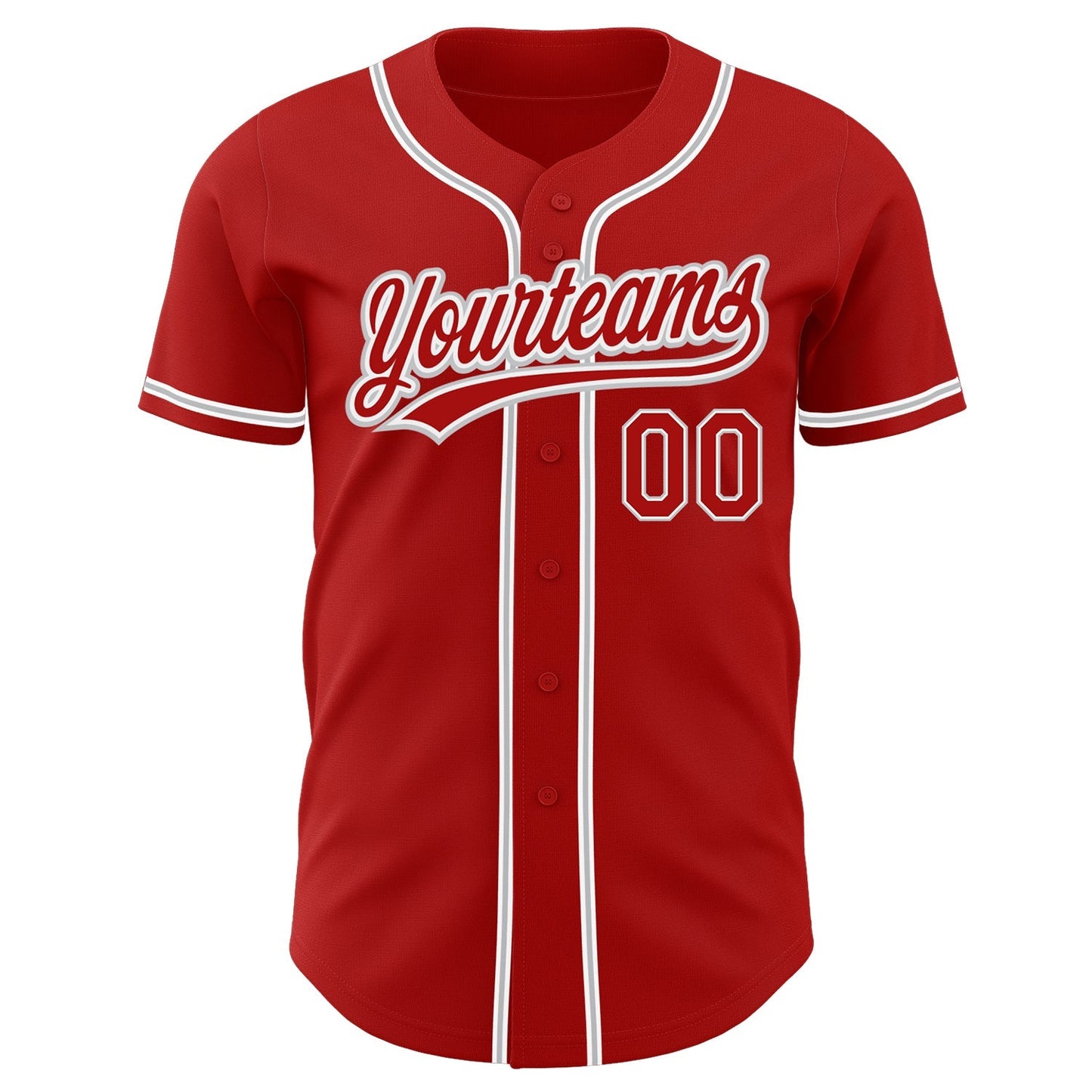 Custom Red Red-Gray Authentic Baseball Jersey baseball jersey product view 2