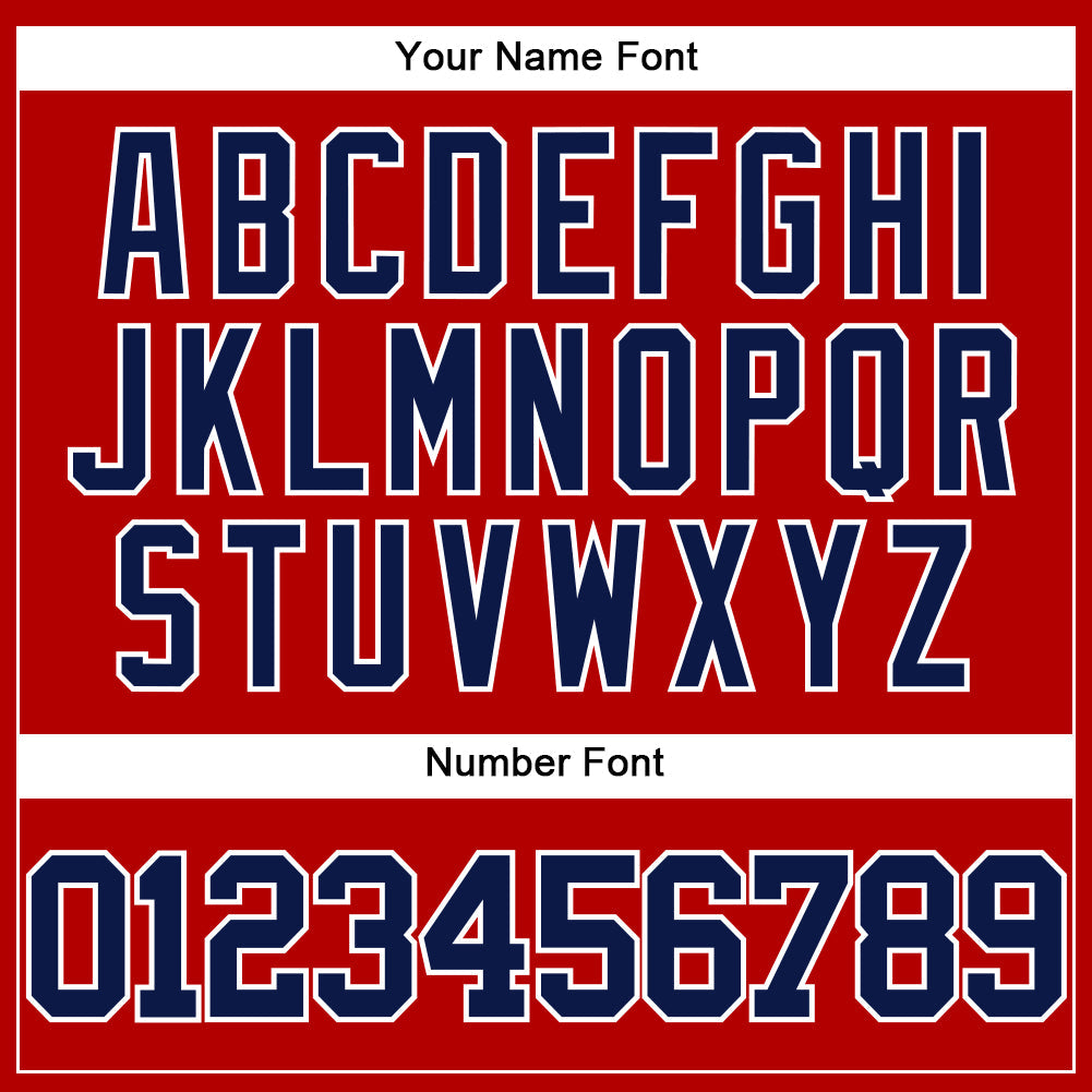 Custom Red Navy-White Authentic Baseball Jersey baseball jersey product view 5