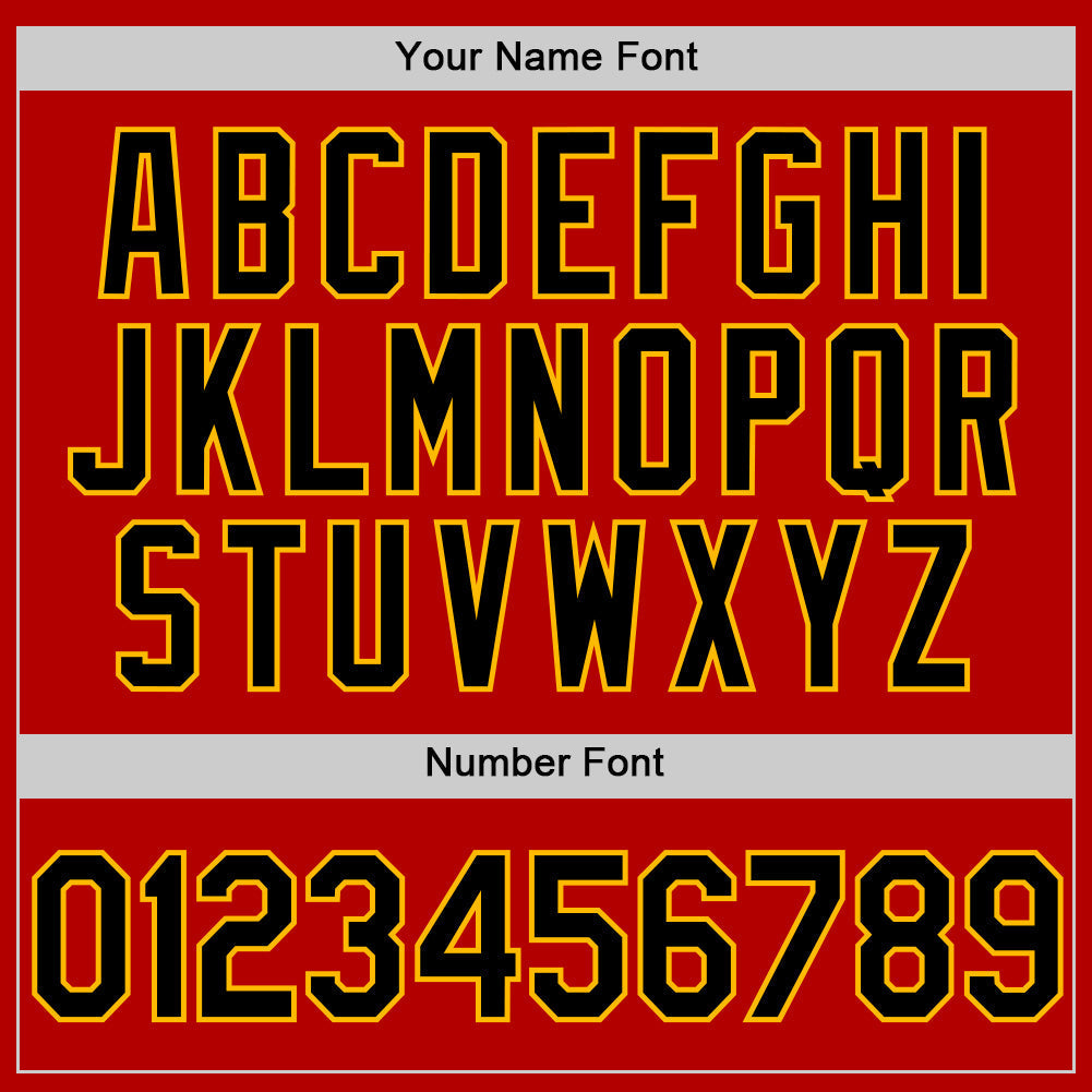 Custom Red Black-Gold Authentic Throwback Baseball Jersey baseball jersey product view 5