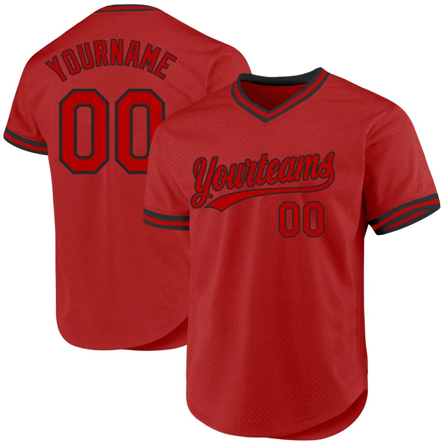 Custom Red White Authentic Throwback Baseball Jersey baseball jersey product view 1