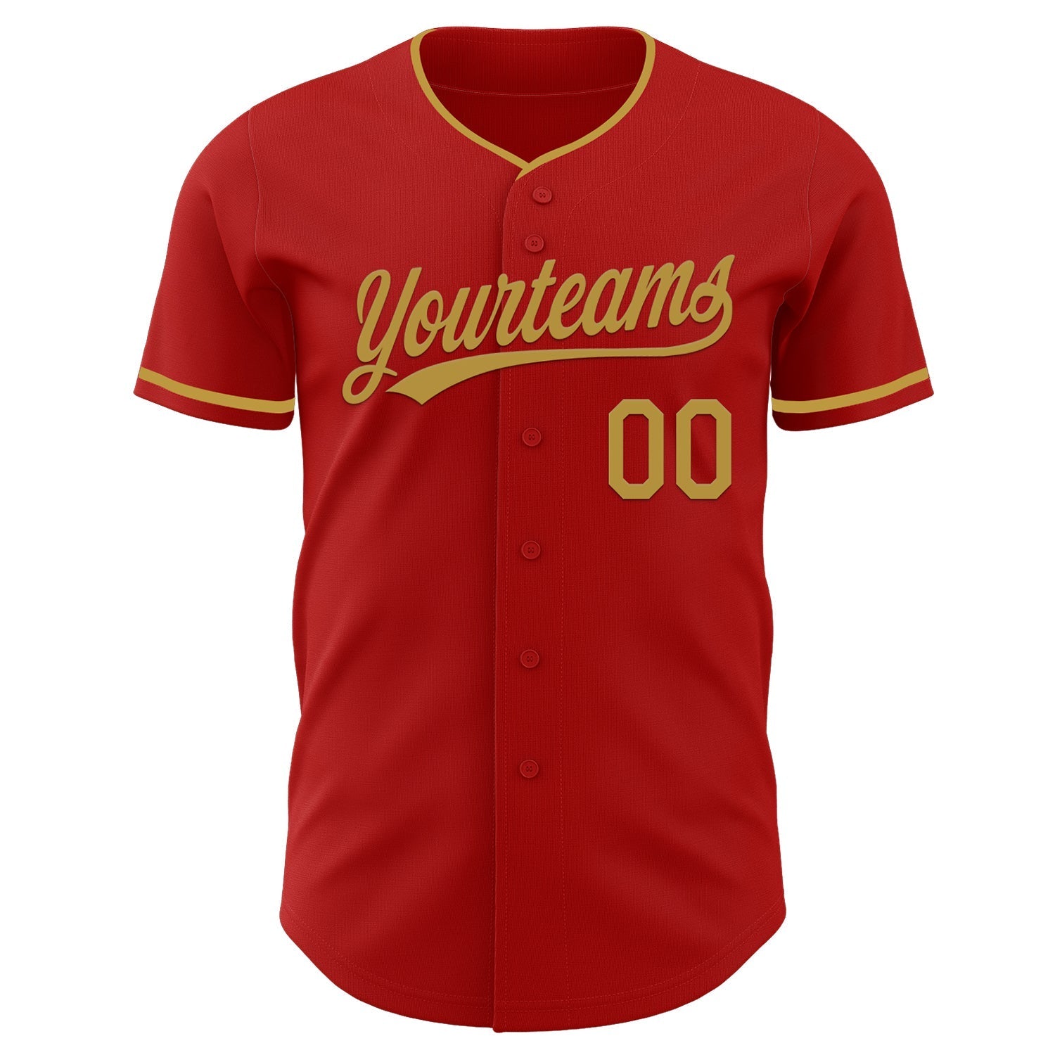 Custom Red Old Gold Authentic Baseball Jersey baseball jersey product view 2