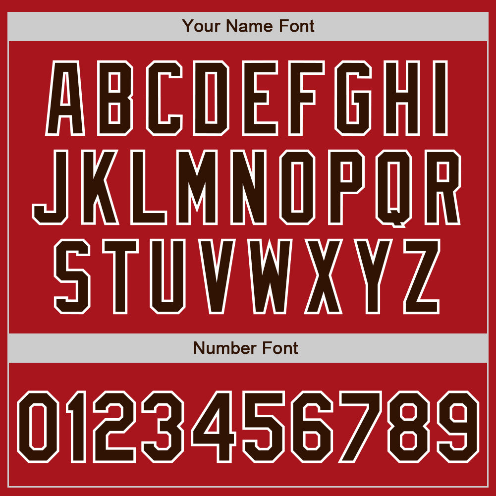 Custom Red Brown-White Authentic Baseball Jersey baseball jersey product view 5