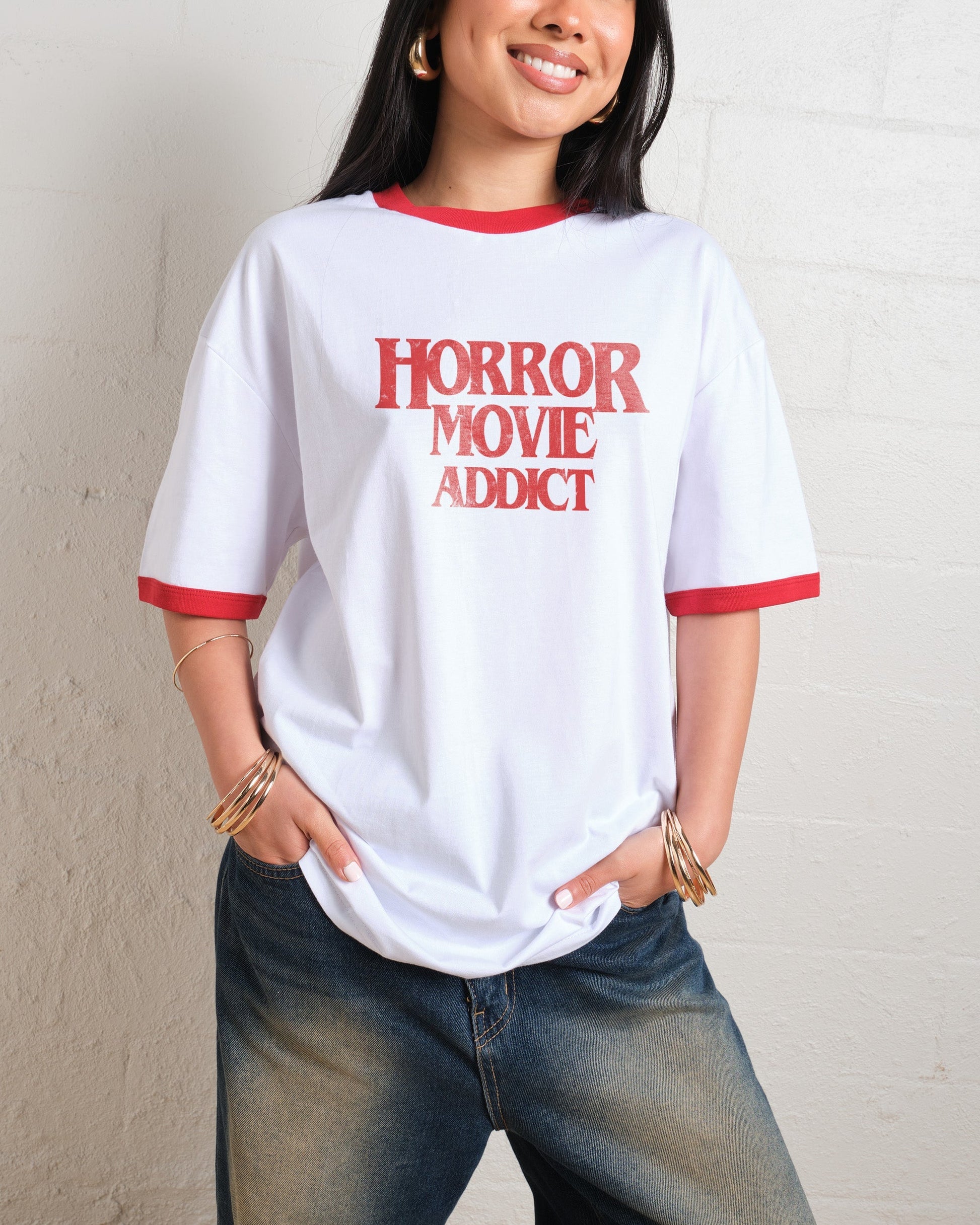 Horror Movie Addict T-Shirt Unisex T-shirt, Sweatshirt, Hoodie, Long Sleeve Tee - T-Shirt, Sweatshirt, Hoodie