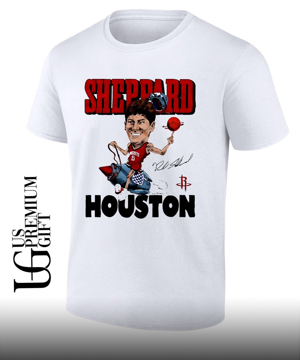 Reed Sheppard player Houston Rockets signature caricature shirt Unisex T-shirt, Sweatshirt, Hoodie, Long Sleeve Tee - T-Shirt, Sweatshirt, Hoodie