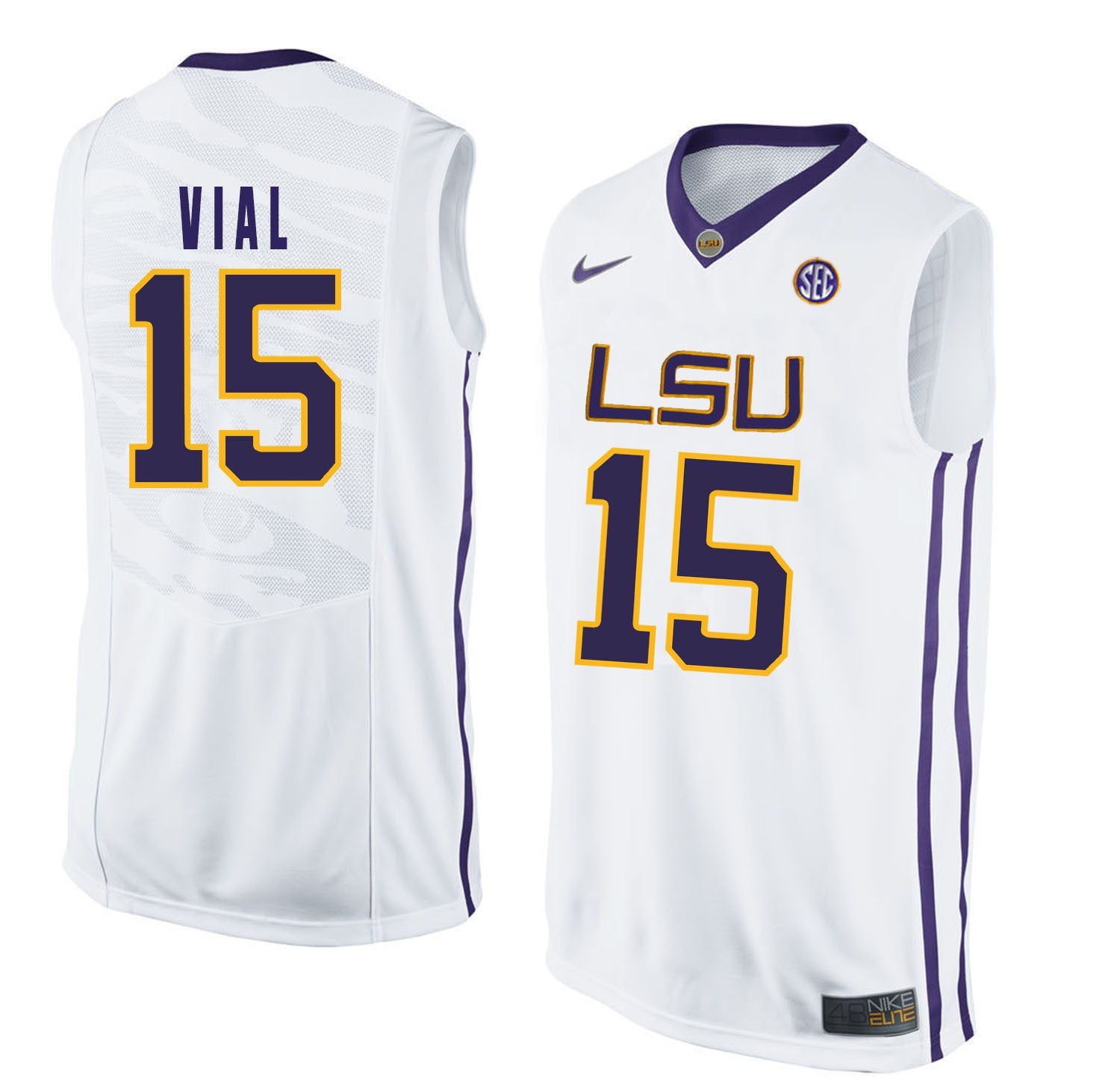 Reed Vial 15 White College Football Jersey football jersey product view 1