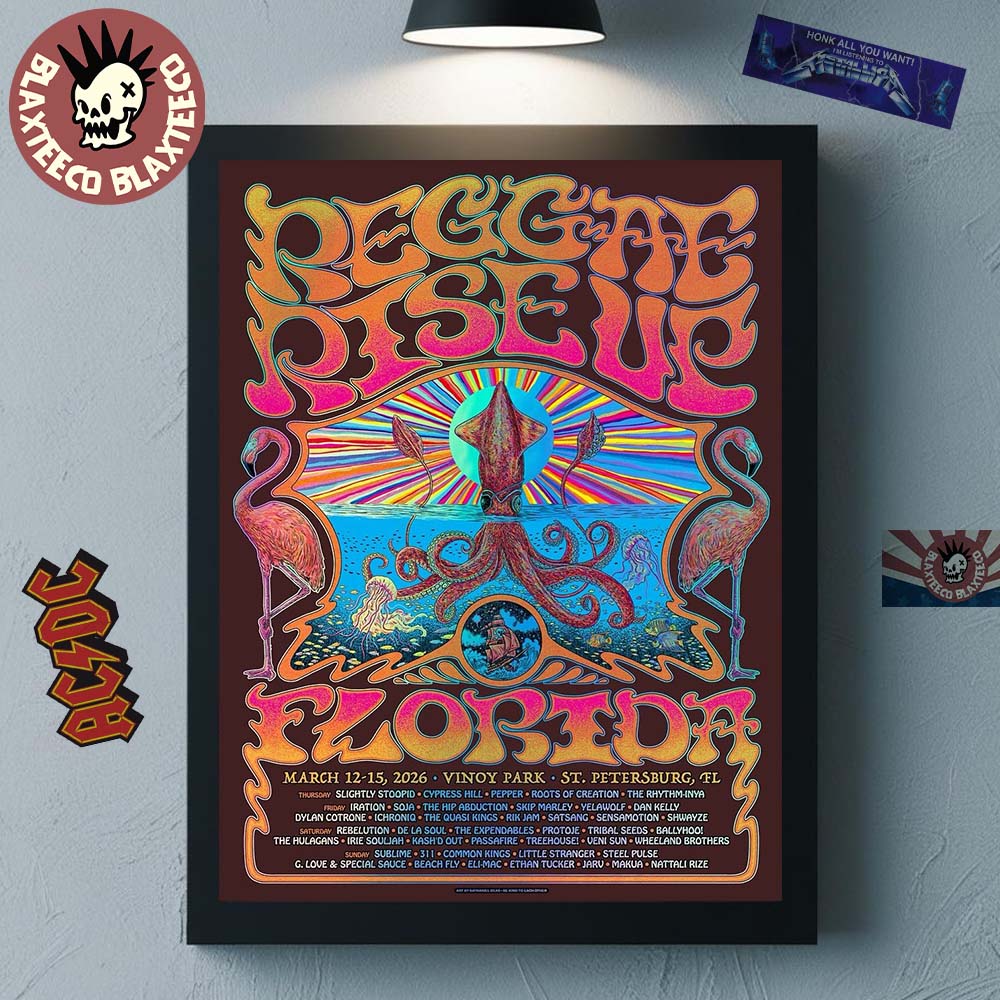 Reggae Rise Up Florida Festival 2026 Official Venue Poster At Vinoy Park In St Petersburg Florida On March 12-25 2026 Poster Canvas - T-Shirt, Sweatshirt, Hoodie