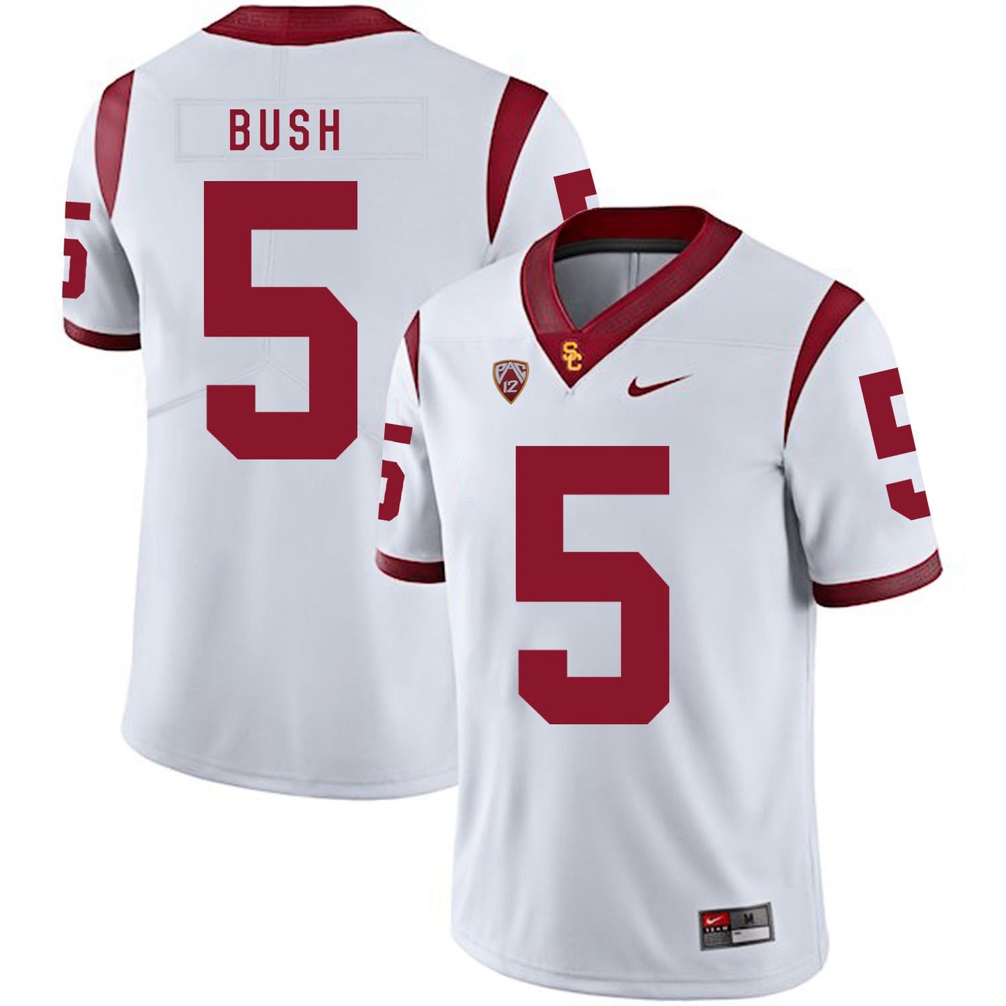 Reggie Bush 5 White College Football Jersey football jersey product view 1