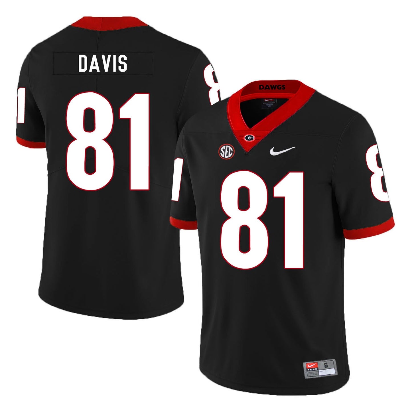 Reggie Davis 81 Black Style 2 College Football Jersey football jersey product view 1