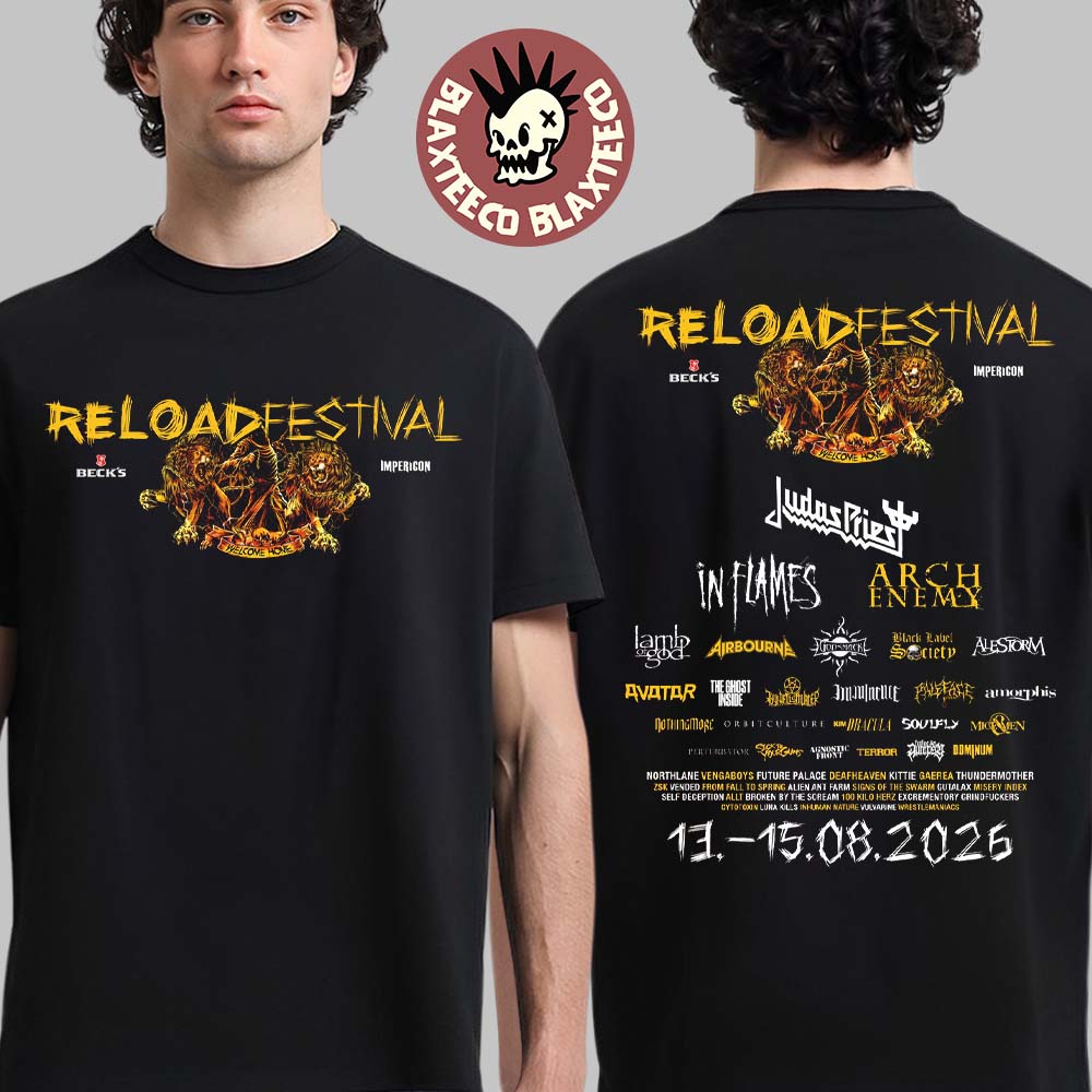 Reloaded Festival 2026 Full Lineup Poster In Sulingen Germany From August 13 To 15 2026 Two Sided T-Shirt - T-Shirt, Sweatshirt, Hoodie