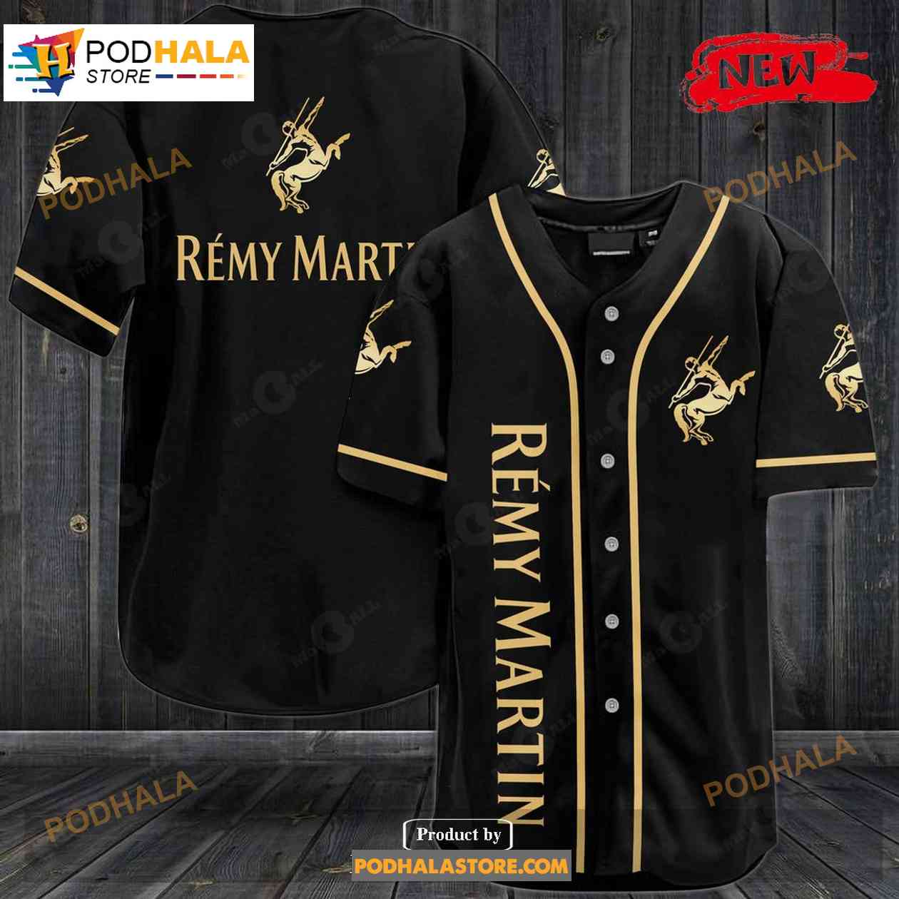 Remy Martin Black Baseball Jersey baseball jersey product view 1