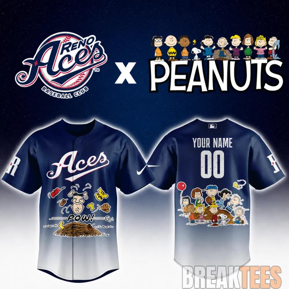 Reno Aces Peanuts Night MiLB 2026 Personalized Baseball Jersey Unisex T-shirt, Sweatshirt, Hoodie, Long Sleeve Tee - T-Shirt, Sweatshirt, Hoodie