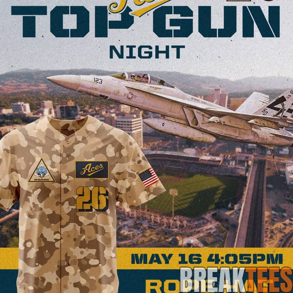 Reno Aces Top Gun Night 2026 Custom Baseball Jersey baseball jersey product view 1