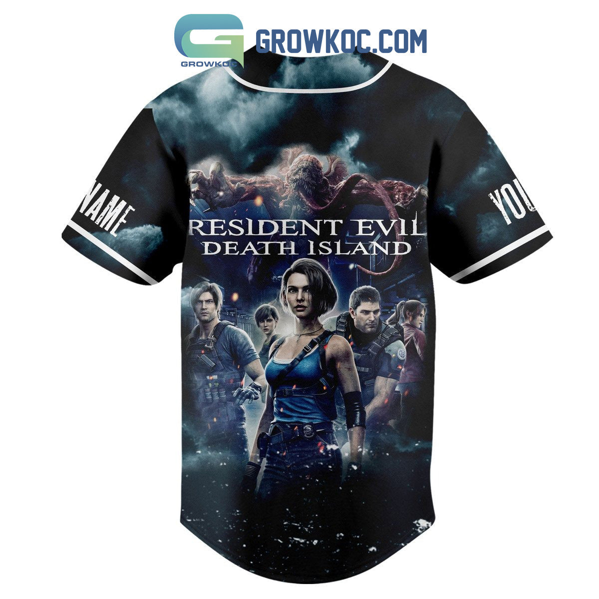 Resident Evil Death Island Personalized Baseball Jersey baseball jersey product view 3