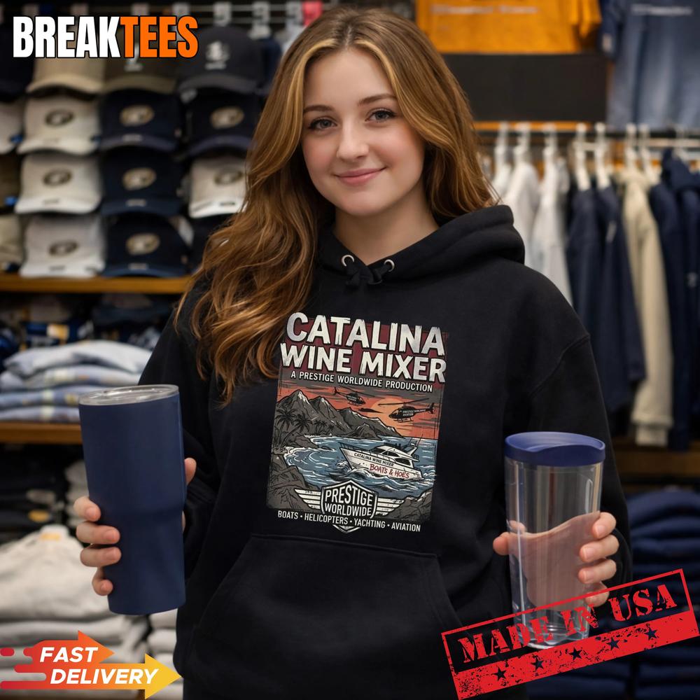 Retro Catalina Wine Mixer Prestige Worldwide Boats n - Adult & Kids T-Shirts, Sweatshirts & Hoodies apparel design preview 2