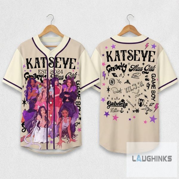 Retro Katseye Beautiful Chaos Kpop Baseball Jersey Shirt baseball jersey product view 1