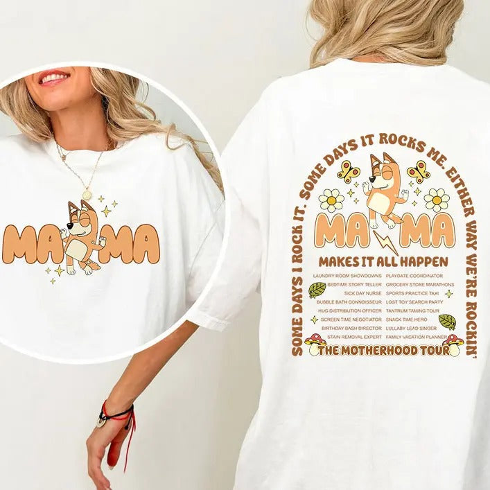 Retro Mama Blueyyy Blueyy Mom Life Funny BBlueyy - Adult & Kids T-Shirts, Sweatshirts & Hoodies apparel design preview 1