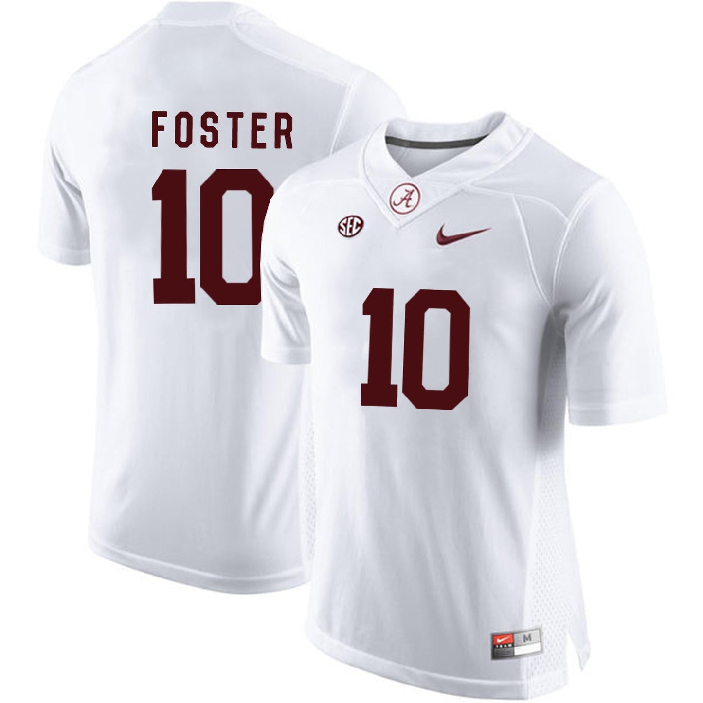 Reuben Foster 10 White College Football Jersey football jersey product view 1